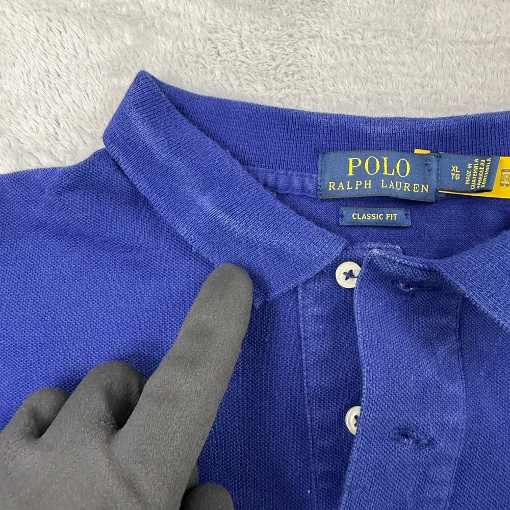 Polo Ralph Lauren Classic Fit Polo Shirt Size XL‎ Blue Mens Short Sleeve Preppy